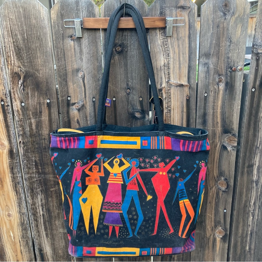 Vintage Laurel Burch Tribal Tote Bag - Picture 4 of 12